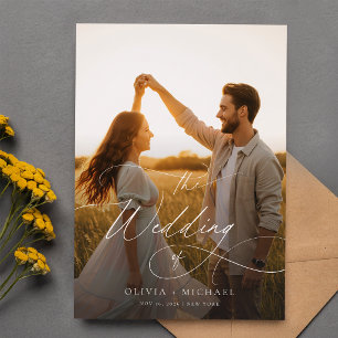 Cartes d'invitation de mariage photo coucher de so