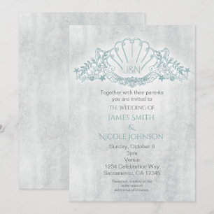 Cartes d'invitation de mariage plage avec hippocam
