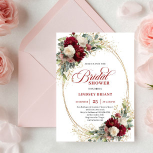 Cartes d'invitation de mariage Roses Gold Marsala 