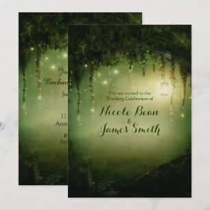 Cartes d'invitation de mariage rustique de la forê