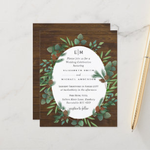 Cartes d'invitation de mariage rustique et champêt