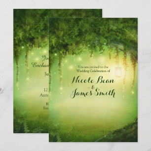 Cartes d'invitation de mariage rustique Forêt Ench