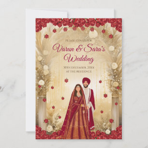 Cartes d'invitation de mariage Sikh Cartes de mari