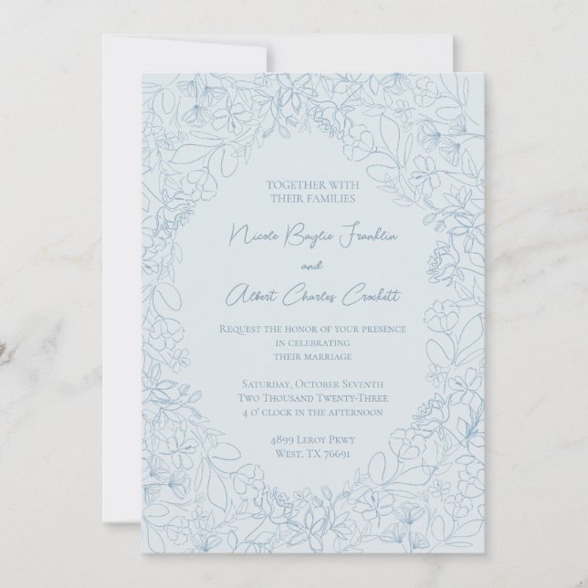 Cartes d'invitation de mariage Spring Whimsy (Devant)