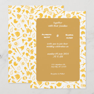 Cartes d'invitation de mariage sur le thème du bas