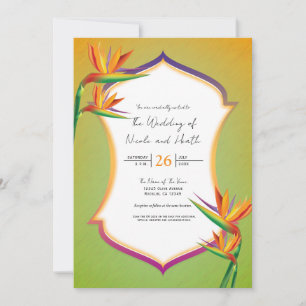 Cartes d'invitation de mariage tropicales Oiseau d