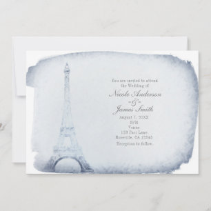 Cartes d'invitation de mariage vintage avec la Tou