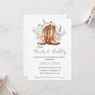 Cartes d'invitation de mariage western Boots and B