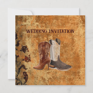 Cartes d'invitation de mariage western Country Cow