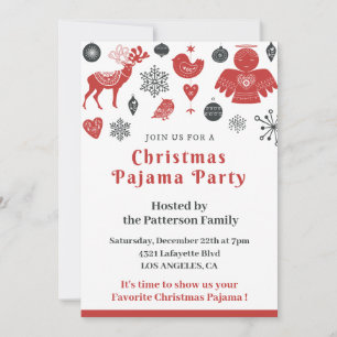 Cartes d'invitation de Noël en pyjama illustration