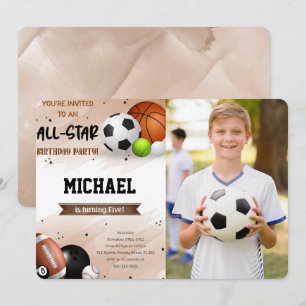 Cartes d'invitation de photo de sport