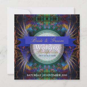 Cartes d'invitation de réception de mariage à plum