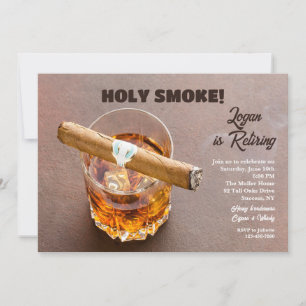 Cartes d'invitation de retraite Cigare et Whisky
