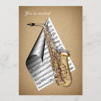 Cartes d'invitation de saxophone