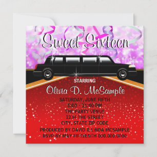 Cartes d'invitation de star de cinéma sur tapis ro