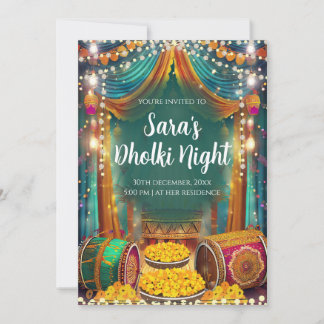 Cartes d'invitation Dholki musulmanes & invitation