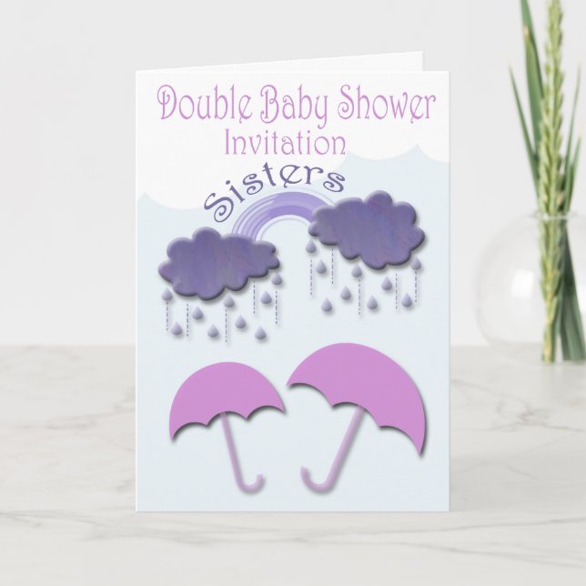 Cartes d'invitation double Baby shower (Devant)