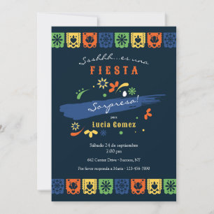 Cartes d'invitation drapeaux de fête mexicaine