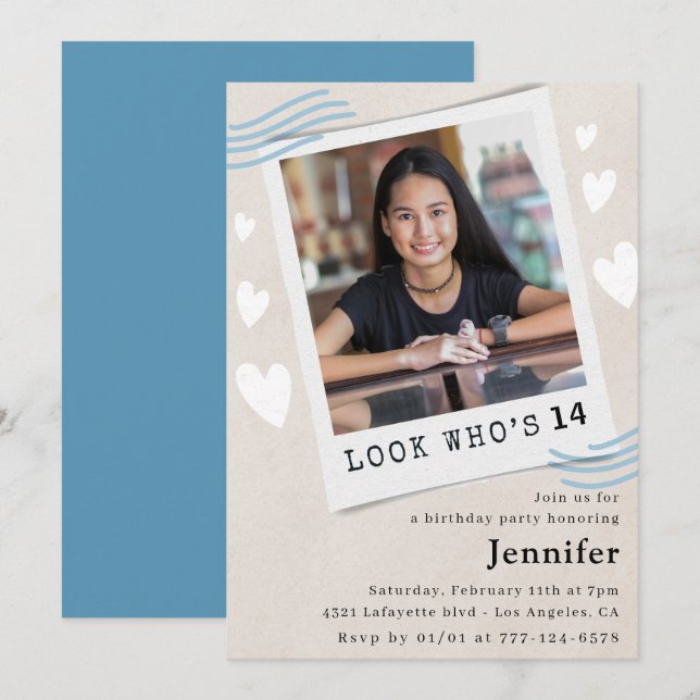 Cartes d'invitation drôle pour un 14ème anniversai (Devant / Derrière)