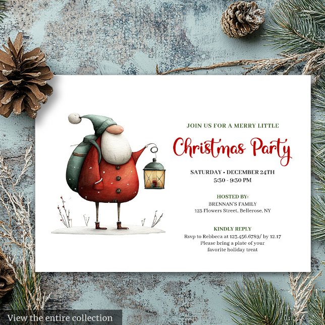 Cartes d'invitation drôles et tendance pour la cél (Trendy Funny Santa Christmas Celebration Invitation)