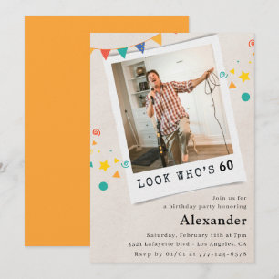 Cartes d'invitation drôles pour les 60 ans Hommes