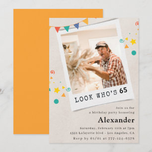 Cartes d'invitation drôles pour les 65 ans Hommes