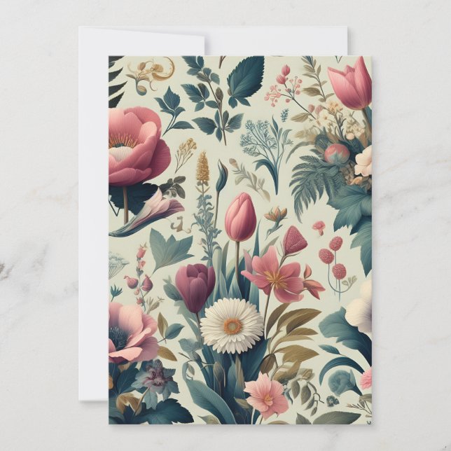 Cartes d'invitation | Élégance florale | Cartes pe (Devant)