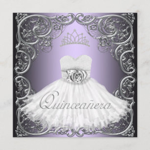 Cartes d'invitation élégantes argent et violet pou