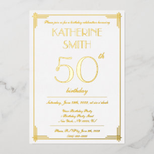 Cartes d'invitation élégantes avec feuille d'or po
