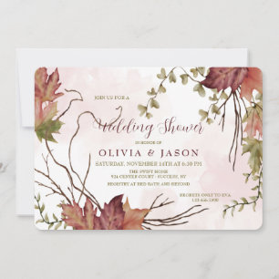 Cartes d'invitation Élégantes avec Feuilles d'Auto