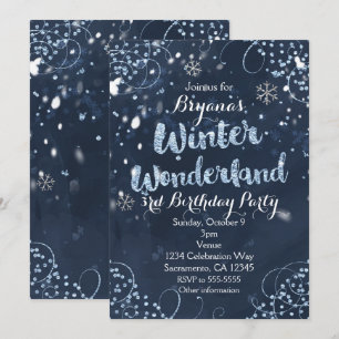 Cartes d'invitation élégantes bleu pour une fête d