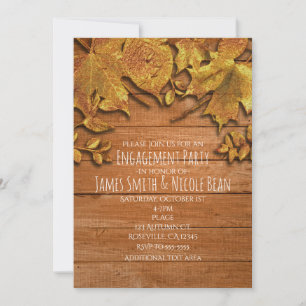 Cartes d'invitation élégantes d'automne avec feuil