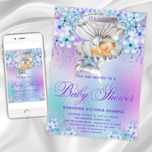Cartes d'invitation élégantes pastel pour une baby