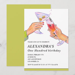 Cartes d'invitation élégantes pour 100e anniversai