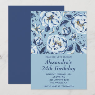 Cartes d'invitation élégantes pour 24ème anniversa