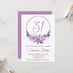 Cartes d'invitation élégantes pour 31e anniversair