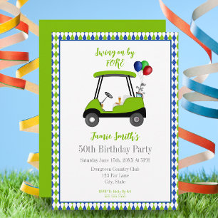 Cartes d'invitation élégantes pour 50 ans pour hom