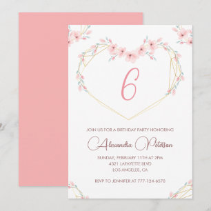 Cartes d'invitation élégantes pour 6ème anniversai