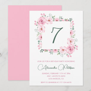 Cartes d'invitation élégantes pour 7ème anniversai