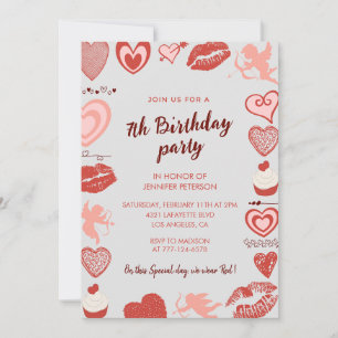 Cartes d'invitation élégantes pour 7ème anniversai