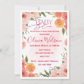 Cartes d'invitation élégantes pour Baby Shower à m