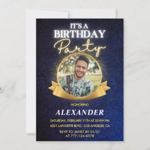 Cartes d'invitation élégantes pour les 34 ans d'ho