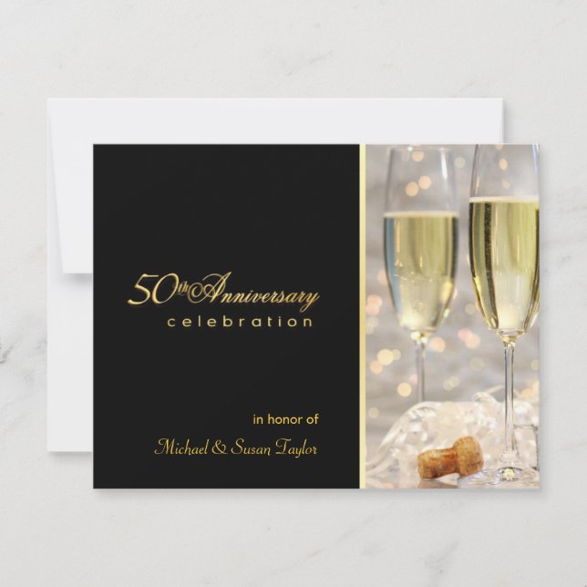 Cartes d'invitation élégantes pour une fête d'anni (Devant)