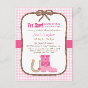 Cartes d'invitation élégantes rose pour Baby Showe