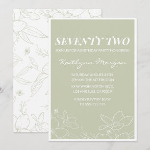Cartes d'invitation élégantes vertes florales pour
