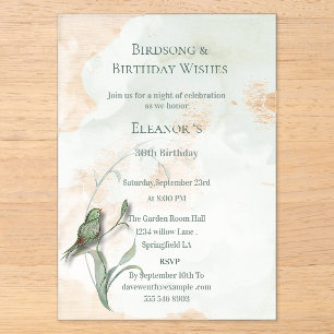 Cartes d'invitation en acrylique avec chants d'ois