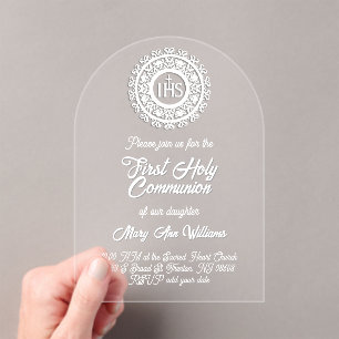 Cartes d'invitation en acrylique pour la première 