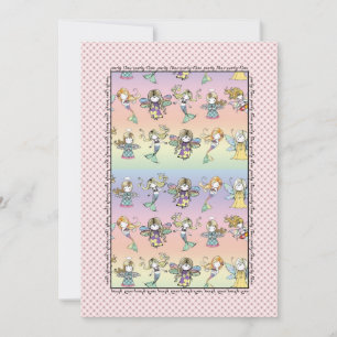 Cartes d'invitation fantaisistes de fée, sirène et