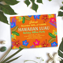 Cartes d'invitation Fête Hawaïenne Luau Fleur d'Hi