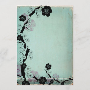 Cartes d'invitation fleurs de sakura vintage